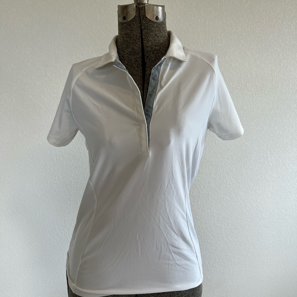 Nike Golf Tour Performance Women's White Button Down Polo Shirt